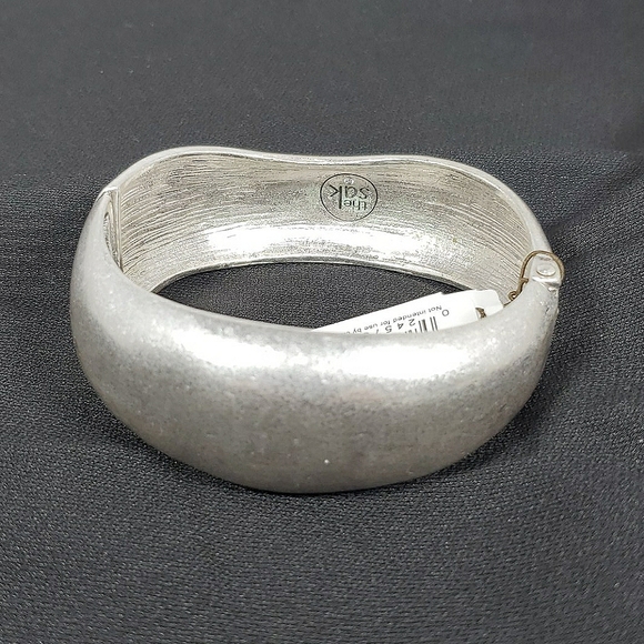 The Sak Holiday Shine Wide Metal Bangle Bracelet , Silver - Picture 5 of 6